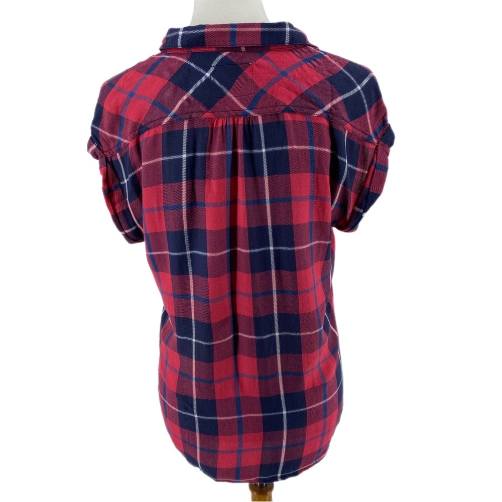 Rails Red & Blue Plaid Button Up Short Sleeve Shi… - image 4